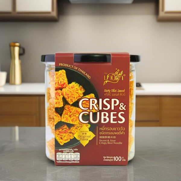 CRISP&CUBES Original Recipe Sweet & Sour Fried Rice Noodles Hard Texture Fruit & Vegetable Snack Box Packaging Direct Thailand