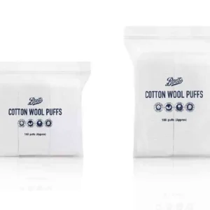 BOOTS Facial Cotton Wool Puffs, Side Sealed