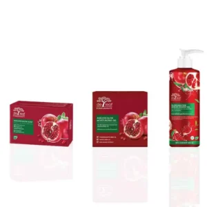 DE LEAF Pomegranate Soap, Shower Gel & Moisturizer