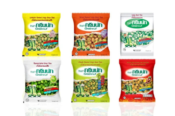 GREENNUT, Green Pea Snack Coated with Flavors