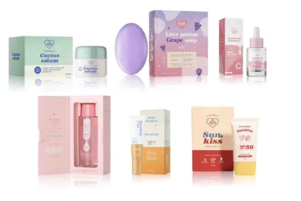 LOVE POTION Cream, Soap, Serum, Cleansing Water, and Sunscreen